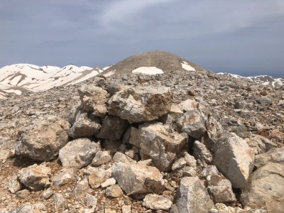 View from Thodori Korfi back to Trocharis. To the left Pachnes