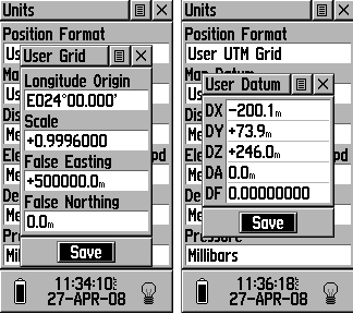 GGRS: User Grid and User Datum on Garmin eTrex Vista